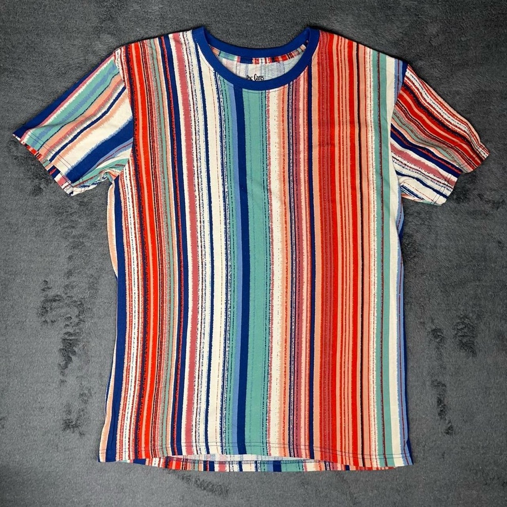Colorful Striped Retro Vintage 90s Y2K Pop Casual Basic Relaxed Unisex T-Shirt